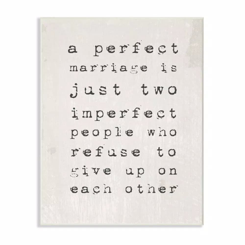 Stupell Industries "A Perfect Marriage" by Daphne Polselli 10 x 15 in. Printed Wood Wall Art
