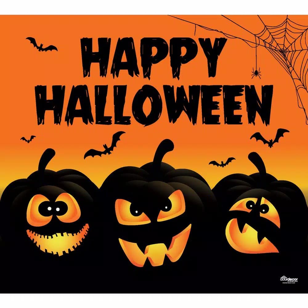 My Door Decor Happy Halloween Jack-O-Lanterns Garage Door Mural, 7 ft. x 8 ft.