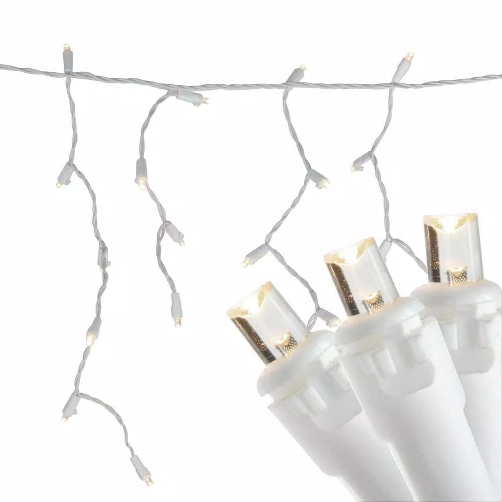 Northlight 100-Light Warm White LED Wide Angle Icicle Lights, 6.75 ft., Indoor/Outdoor