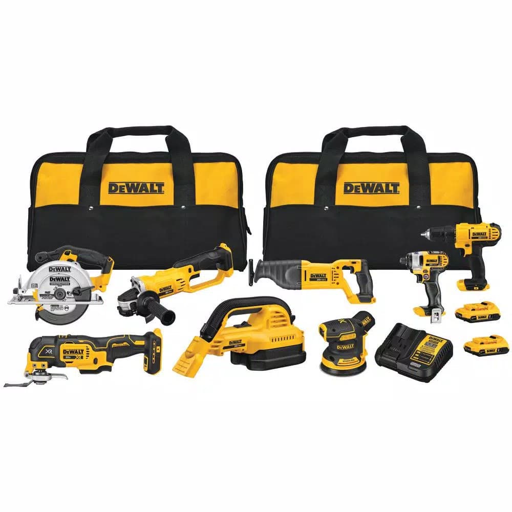 DEWALT 20V MAX Cordless 8-Tool Combo Kit with (2) 2.0Ah Batteries & Charger