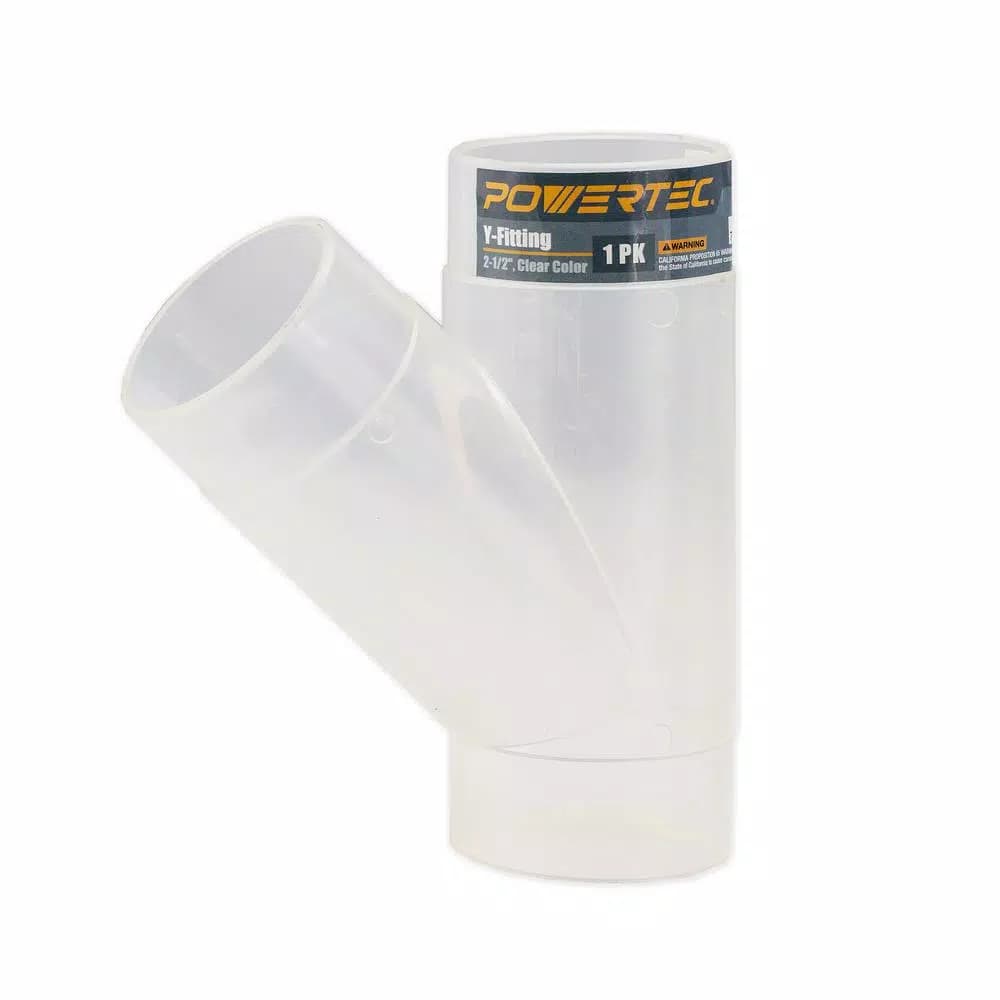 POWERTEC 2-1/2 in. Clear ABS Plastic Y-Fitting for Dust Collection Systems