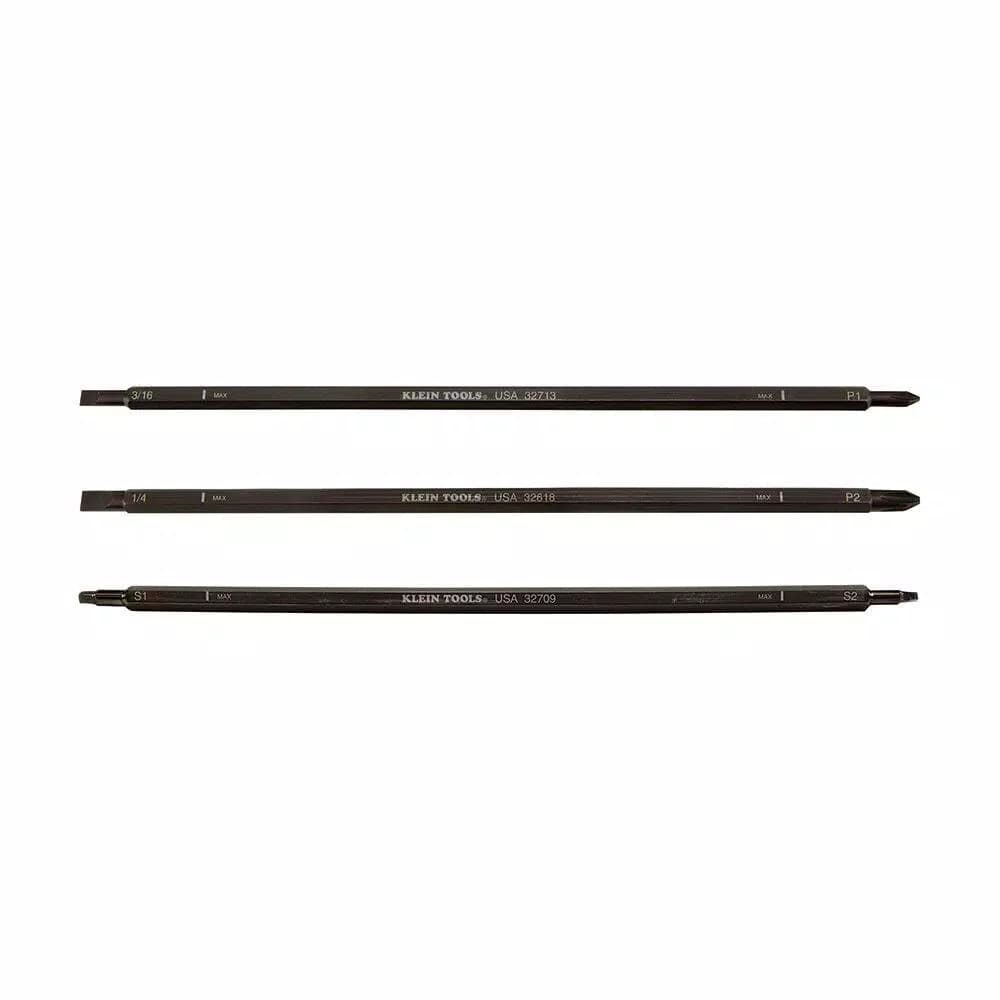 Klein Tools Replacement Adjustable Length Screwdriver Blades, Assorted 3-Pack