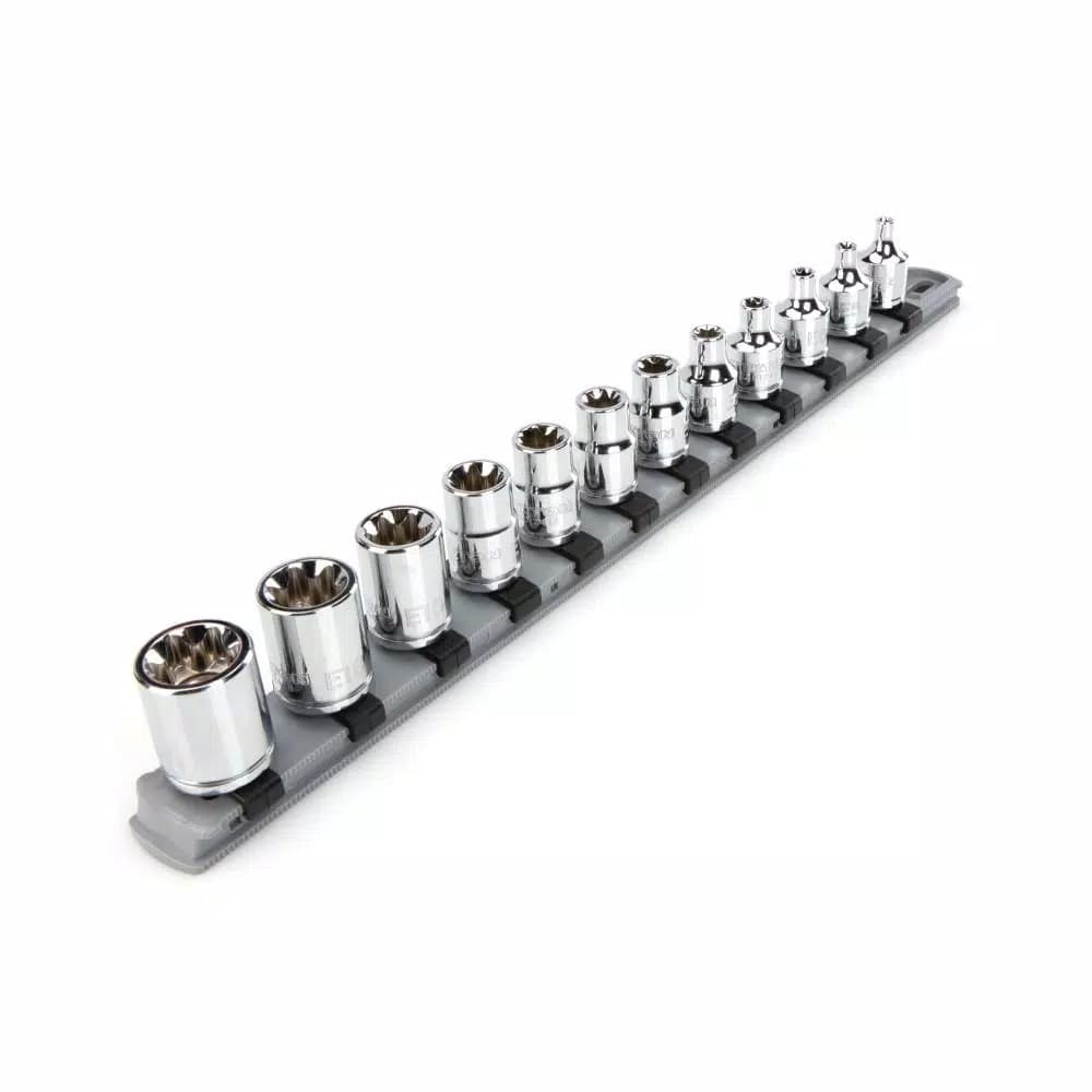 TEKTON 3/8 in. Drive External Star Socket Set, 12-Piece Metric E-Star Set