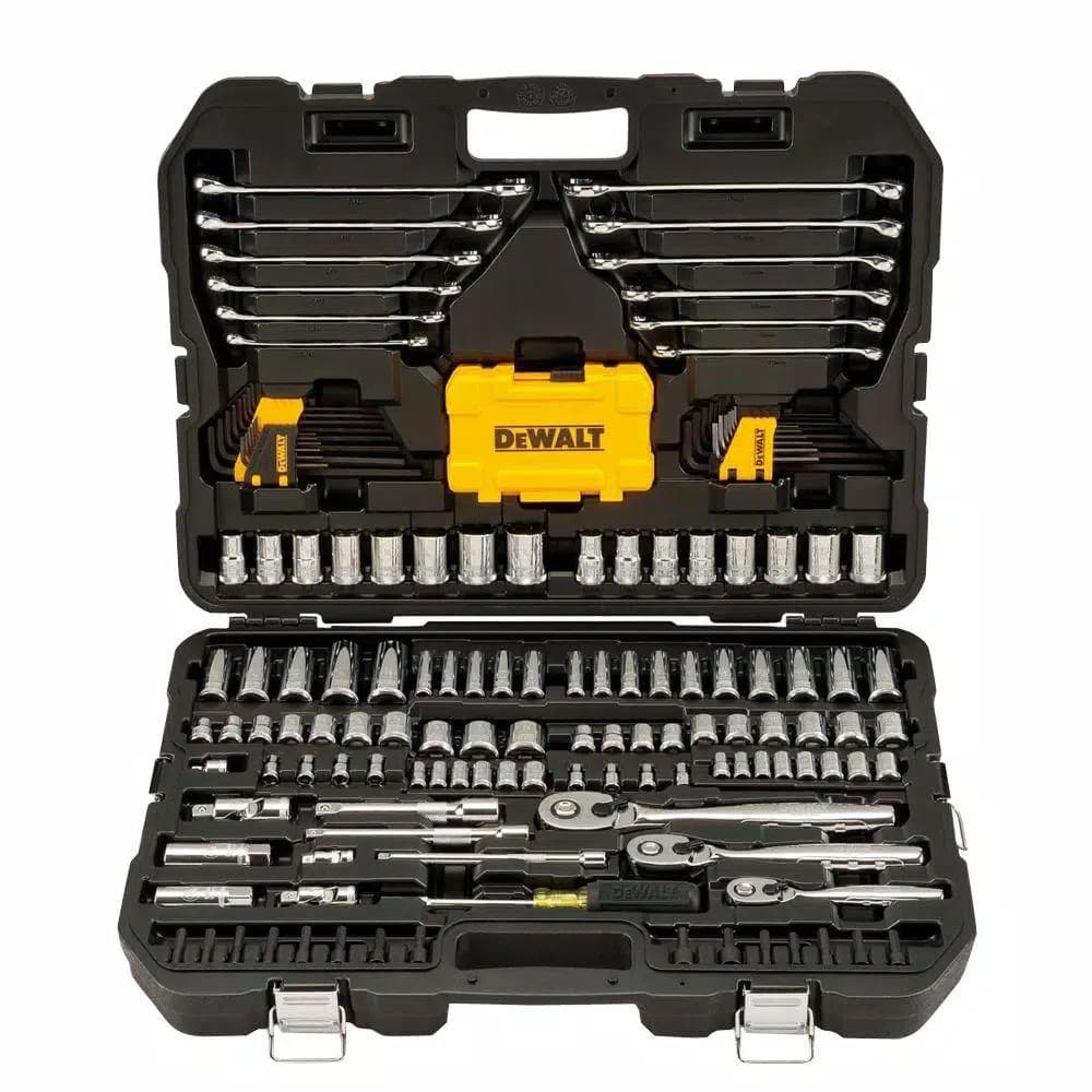 DEWALT 168-Piece Mechanics Tool Set with 1/4 in., 3/8 in., and 1/2 in. Drive Ratchets and Sockets