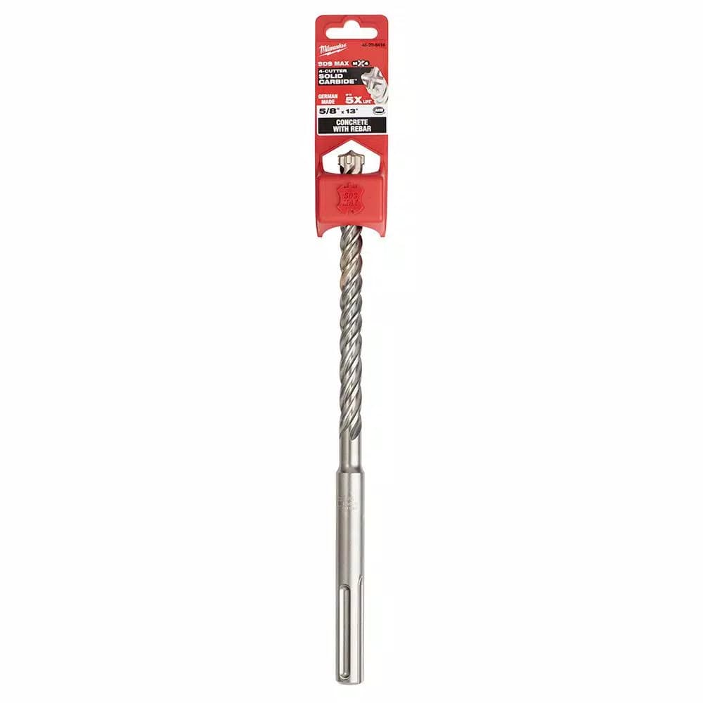 Milwaukee MX4 4-Cutter SDS-Max Carbide Drill Bit, 5/8 in. x 13 in.