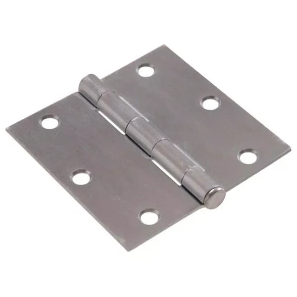 Hardware Essentials 3 in. Satin Chrome Residential Door Hinge, Square Corner, Removable Pin (9-Pack)