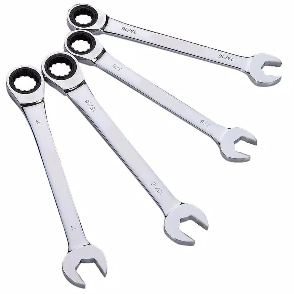 Stark ELITE 4-Piece SAE Ratcheting Combination Wrench Set, X-Large