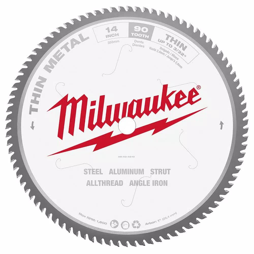 Milwaukee 14 in. 90T Carbide Teeth Thin Metal Cutting Circular Saw Blade