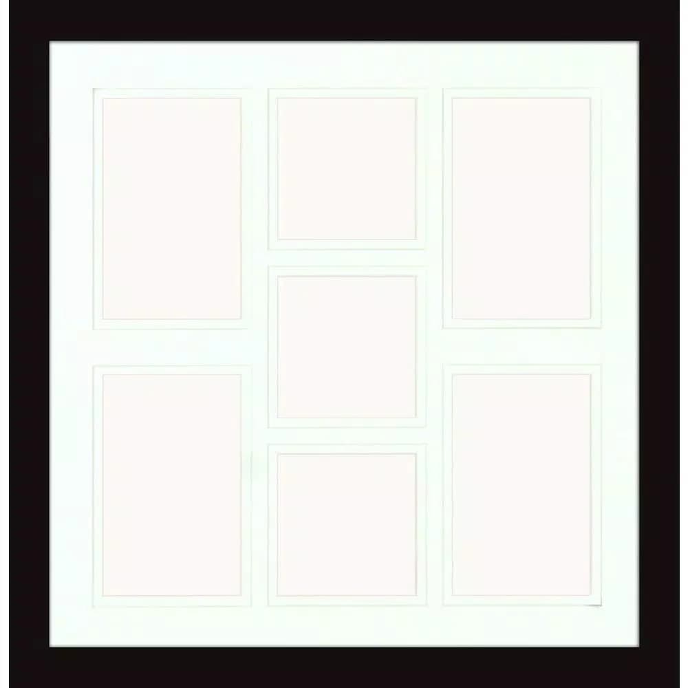 PTM Images Modern Matte Black 7-Opening Photo Collage Frame Set, Set of 2