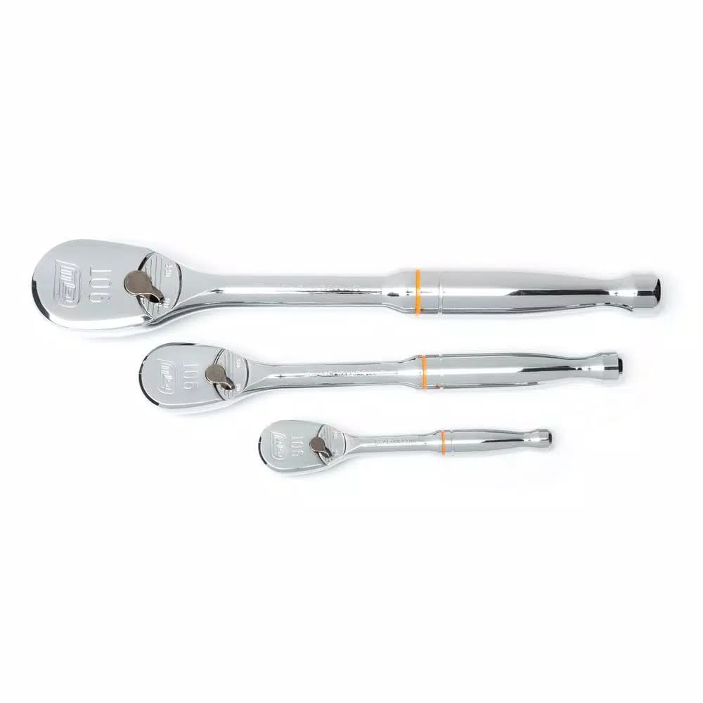 GearWrench 3-Piece 90-Tooth Ratchet Set, 1/4 in., 3/8 in., and 1/2 in. Drives