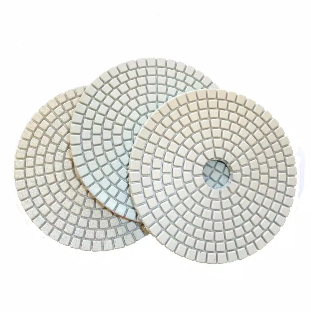 Unbranded JHX 4 in. 3-Step Diamond Polishing Pads, Dry/Wet, 3-Set