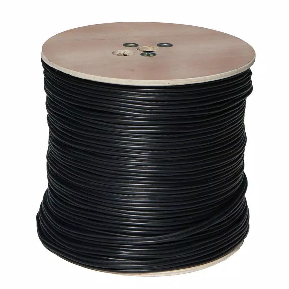 SPT 1000 ft. RG59 Siamese Coaxial Cable with 18/2 Power and 24/2 Data - Black