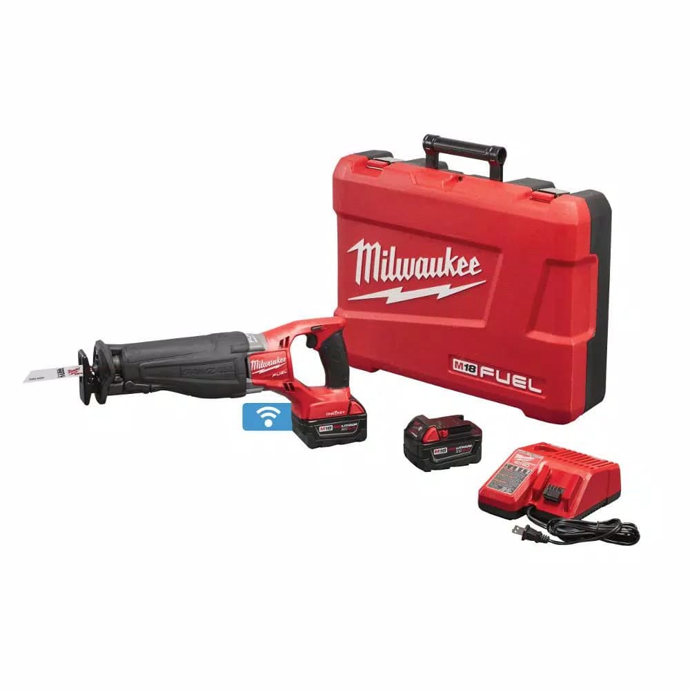 Milwaukee M18 FUEL ONE-KEY Reciprocating Saw Kit with Two 5.0 Ah Batteries and Charger