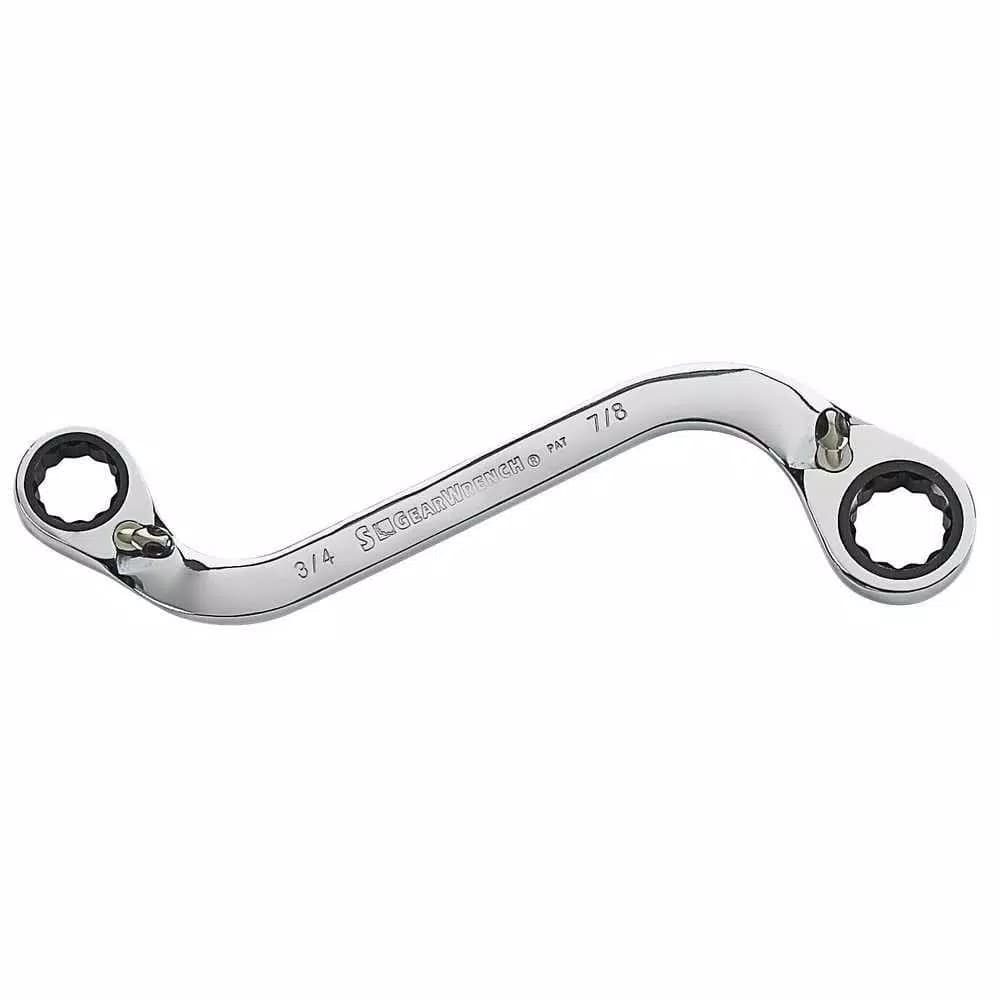 GearWrench 3/4 in. x 7/8 in. Reversible S-Shaped Double Box Ratcheting Wrench