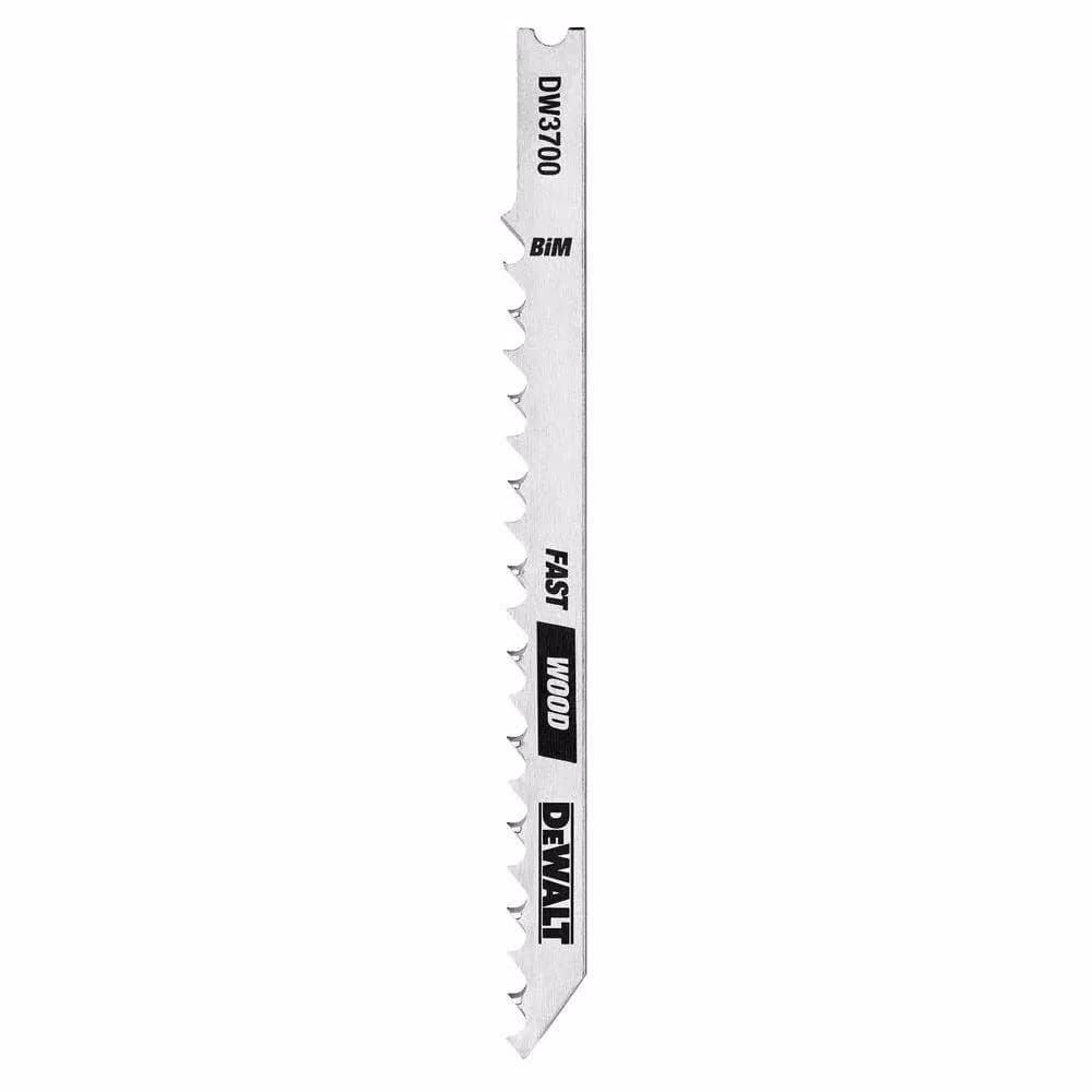 DEWALT 4 in. 6 TPI Wood Cutting Jig Saw Blades, HCS U-Shank (2-Pack)