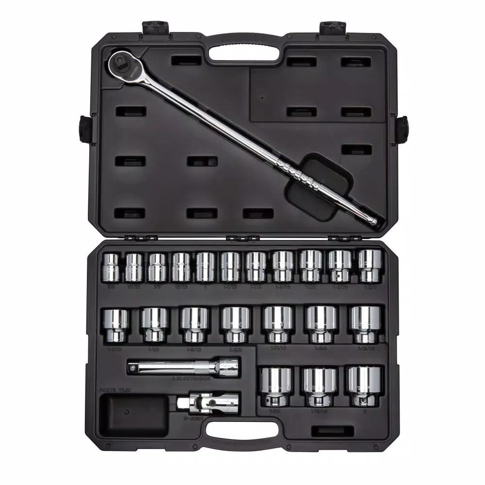TEKTON 25-Piece 3/4 in. Drive 12-Point Socket and Ratchet Set, SAE