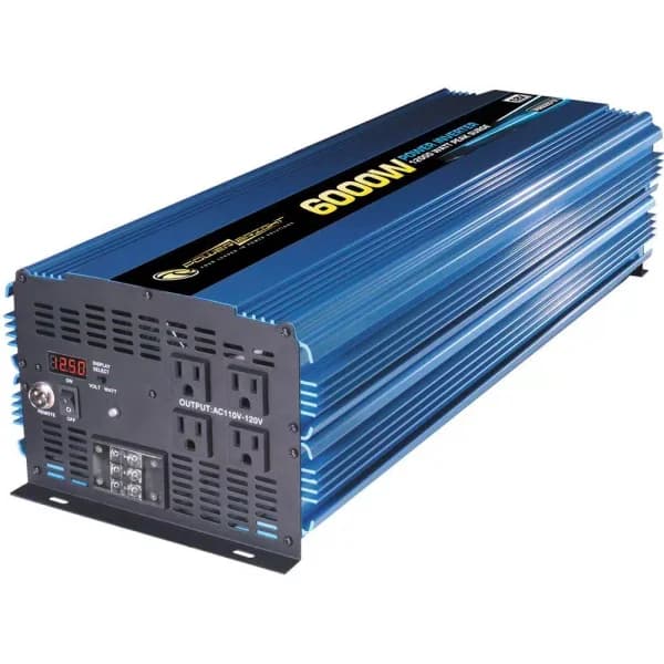 Power Bright 6000W 12V DC to 120V AC Power Inverter with 12000W Peak and Wireless Remote