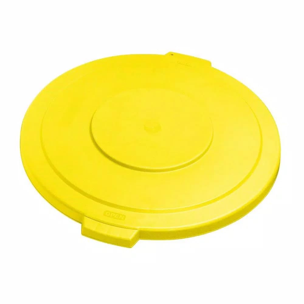 Carlisle Bronco 55 Gallon Yellow Round Trash Can Lid (2-Pack)