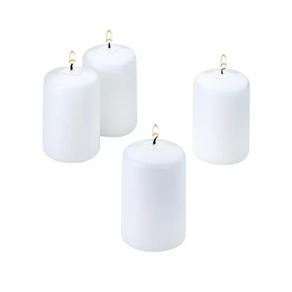 Light In The Dark White Unscented Pillar Candles, 3 in. x 2 in. (Set of 4)