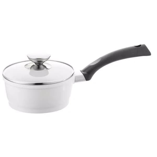 Berndes SignoCast Pearl 2 Qt. Cast Aluminum Ceramic Nonstick Sauce Pan with Glass Lid, White