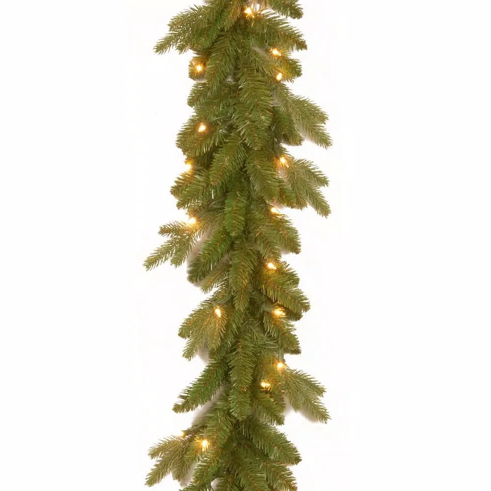 Unbranded 9 ft. Avalon Spruce Artificial Garland with 50 Clear Lights