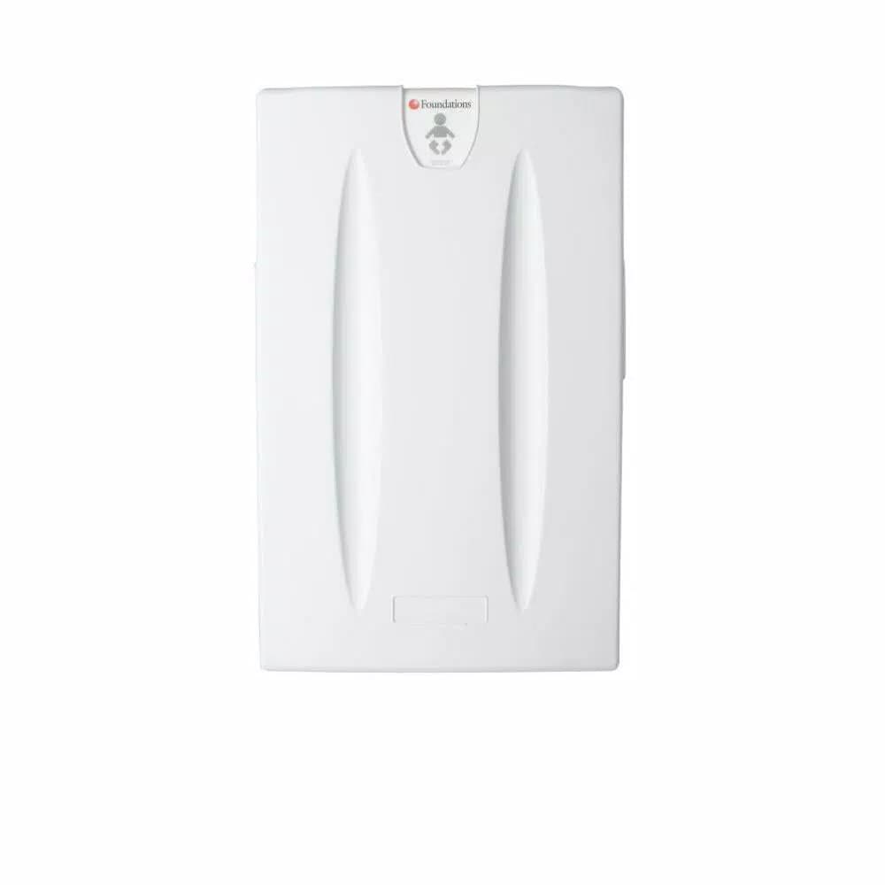 Foundations Classic Vertical Baby Changing Station, High-Density Polyethylene, Light Gray