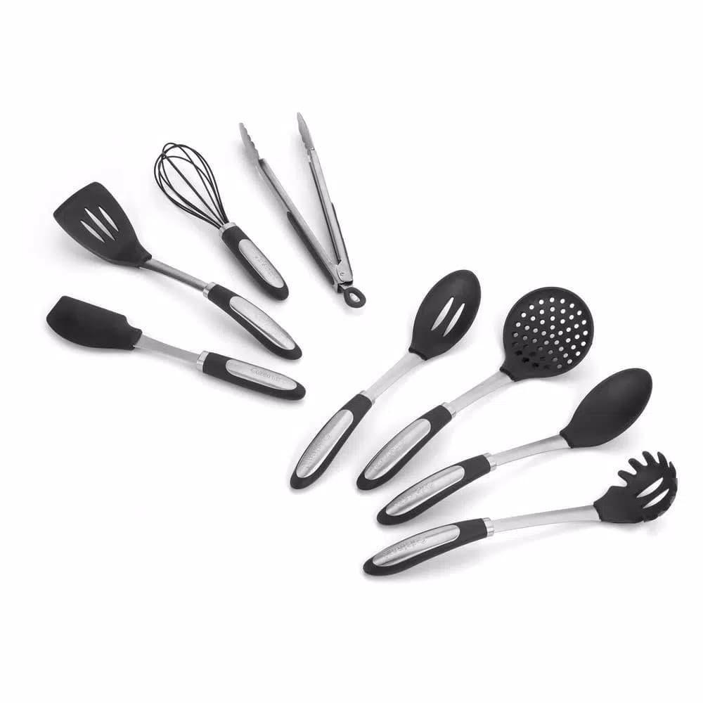 Cuisinart Elements 8-Piece Black Silicone and Stainless Steel Kitchen Utensil Set