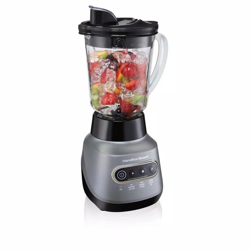 Hamilton Beach Wave Crusher 800W Blender with 40 oz. Pitcher and 20 oz. Travel Jar, Gray