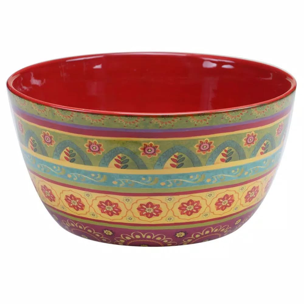 Certified International Tunisian Sunset Deep Serving Bowl, Hand-Painted Earthenware