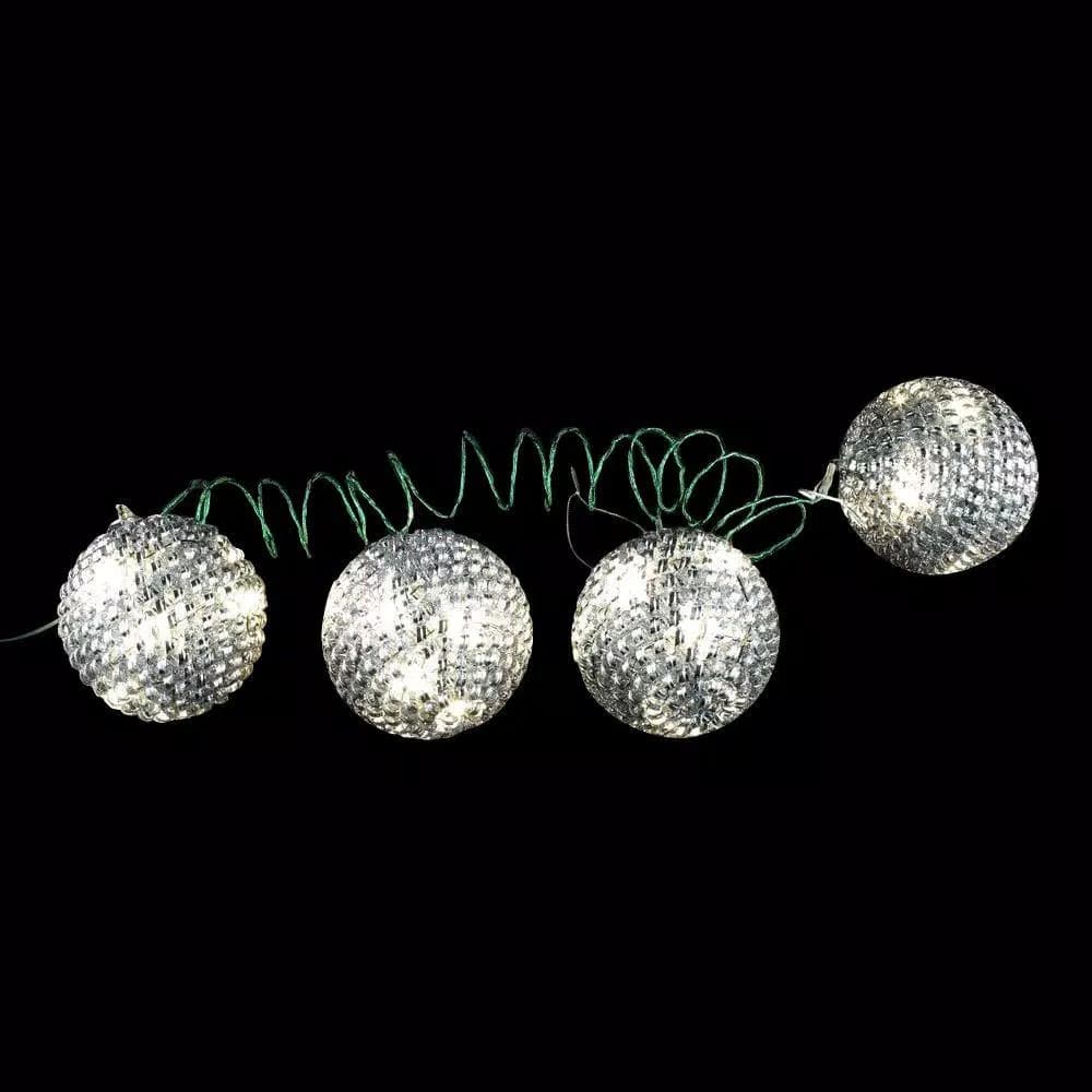 Unbranded Starlite Creations 4-Piece LED White Tinsel Wire Ornaments, 36-Light Specialty String Lights