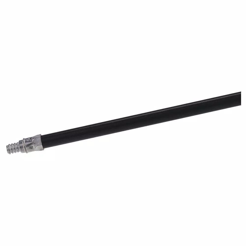 Carlisle Flo-Pac 60 in. Plastic Coated Steel Handle with Metal Threaded Tip, Black (12-Pack)