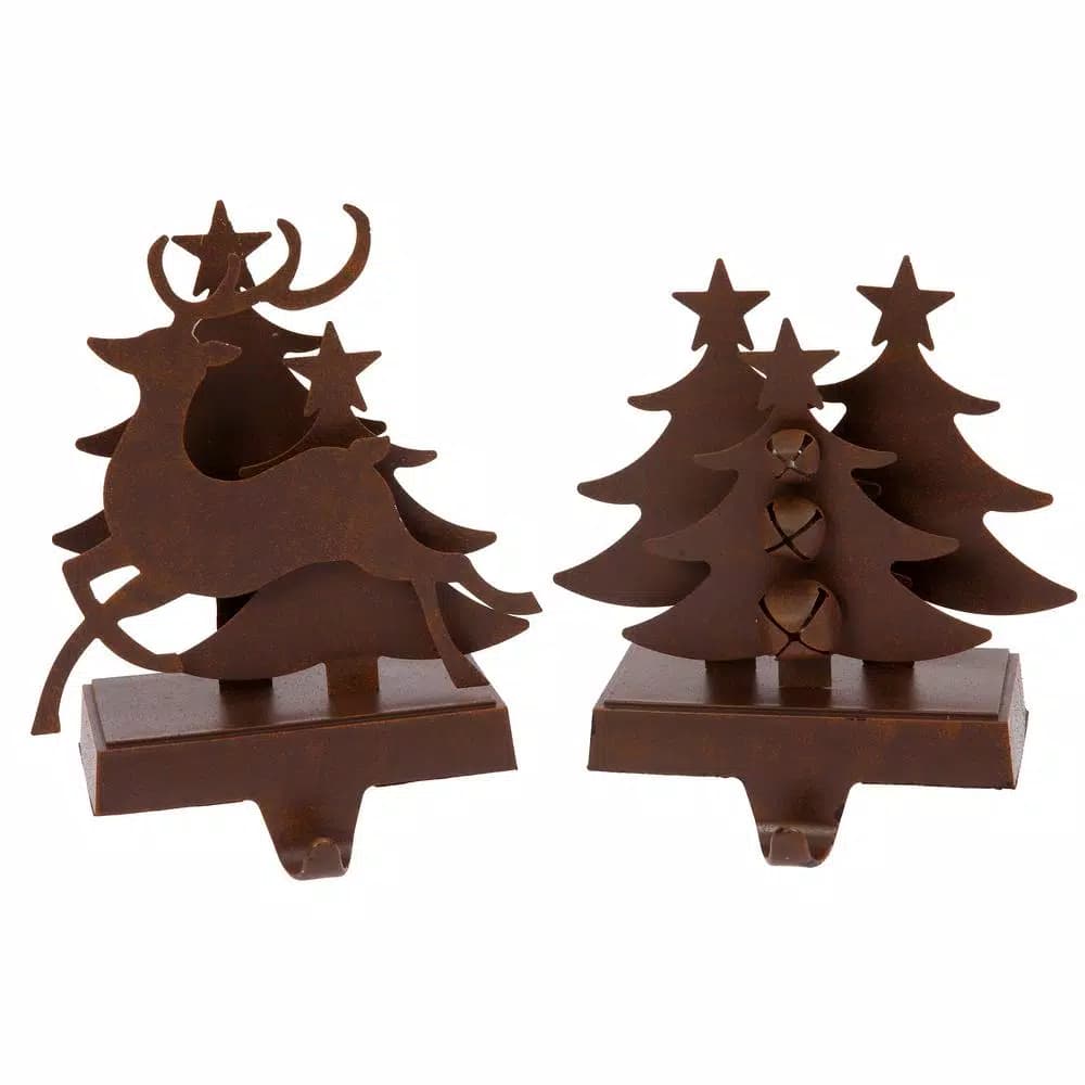 Unbranded 6.5 in. Traditional Metal Christmas Stocking Holders, Set of 2