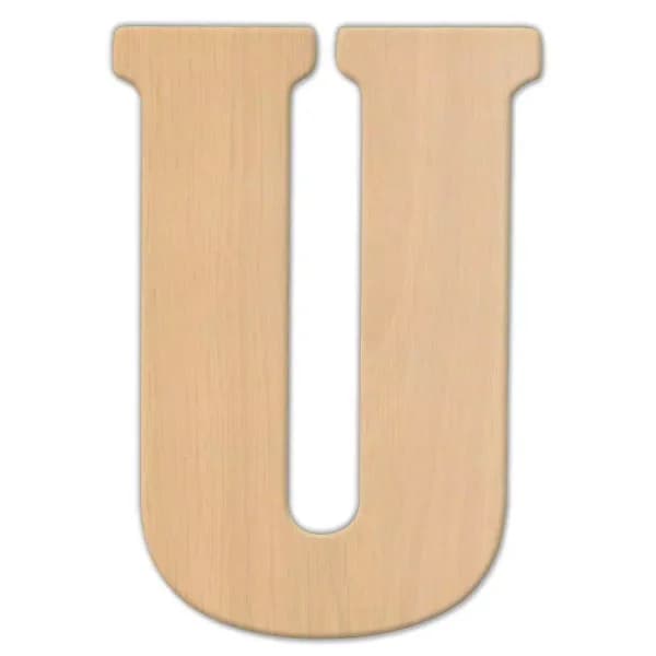 Jeff McWilliams Designs 23 in. Oversized Unfinished Wood Letter (U) - Industrial Style Wall Decor