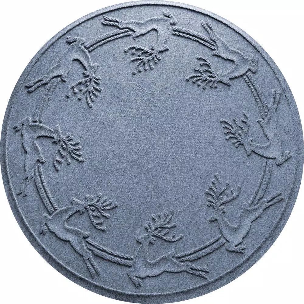 Bungalow Flooring Aqua Shield Bluestone 35 in. Round Reindeer Run Christmas Tree Mat