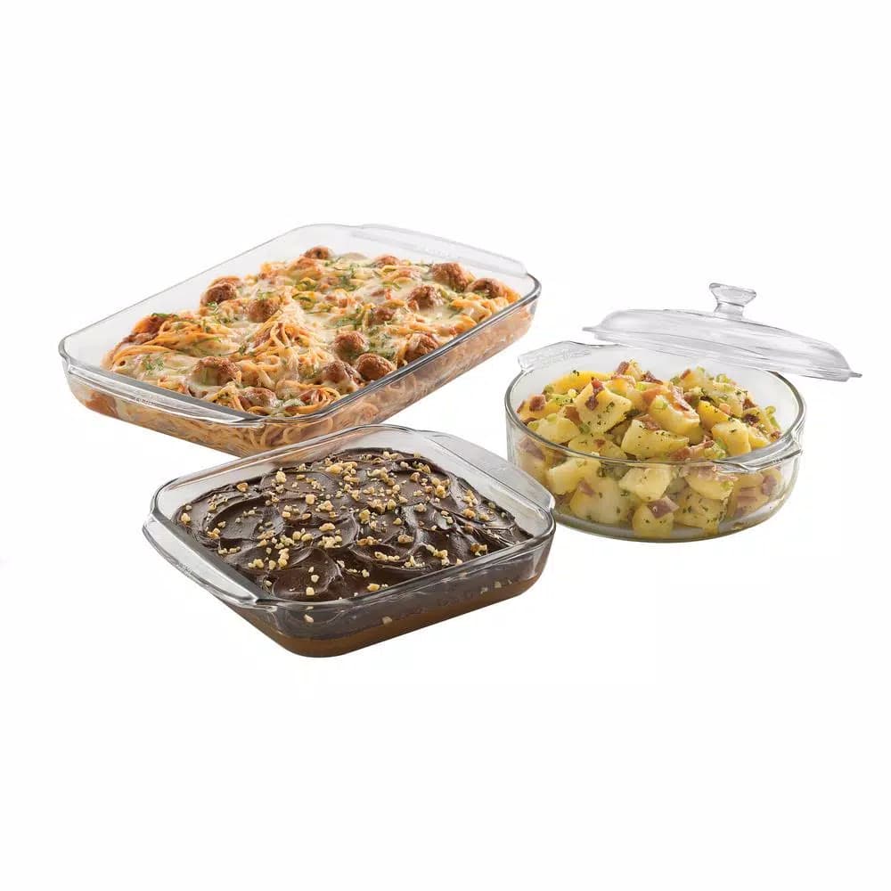 Libbey Baker's Basics 4-Piece Glass Bakeware Set with Cover