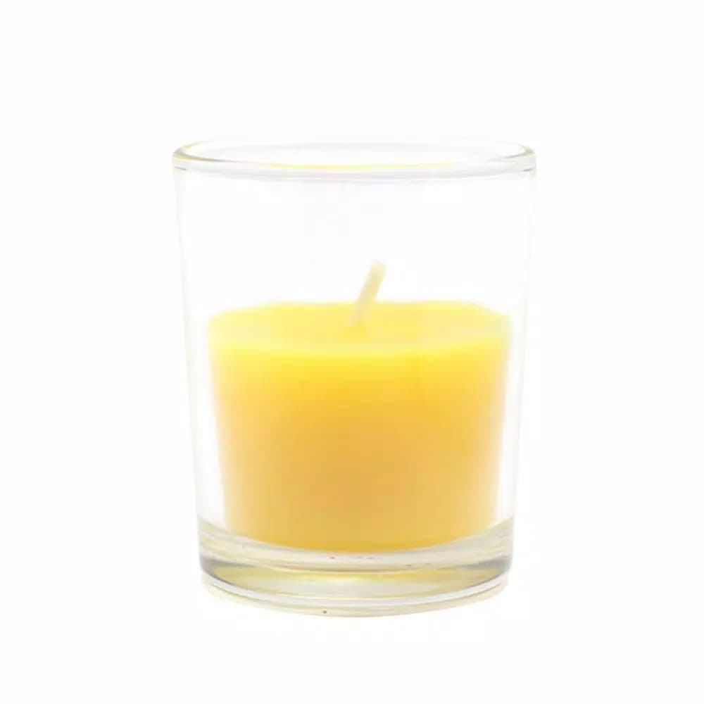 Zest Candle 2 in. Yellow Citronella Round Glass Votive Candles, 12-Pack