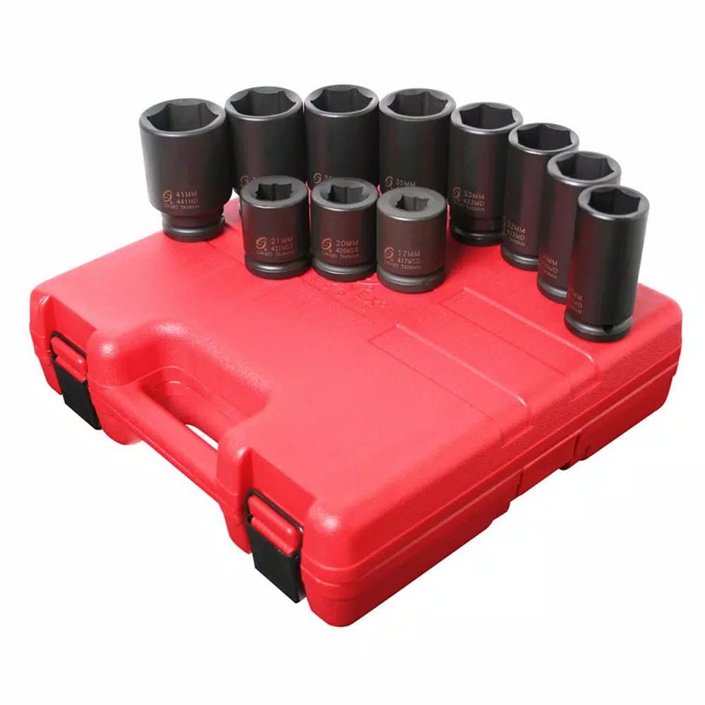 SUNEX TOOLS 11-Piece 3/4 in. Drive Metric Deep Impact Socket Set