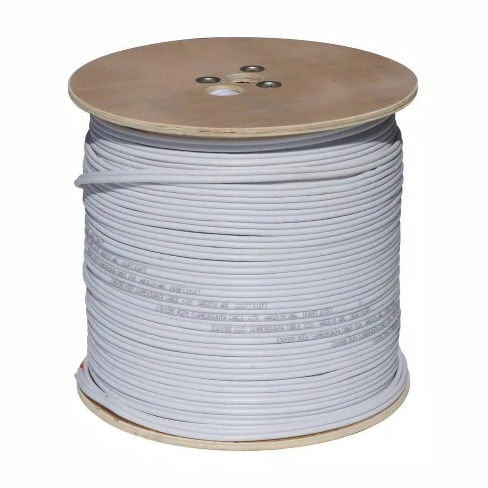 SPT 1000 ft. RG59 Siamese Coaxial Cable with 18/2 Power and 24/2 Data - White