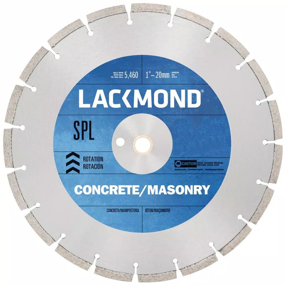Lackmond SPL Series 18 in. Segmented Diamond Blade for Cured Concrete - Dry or Wet Cut