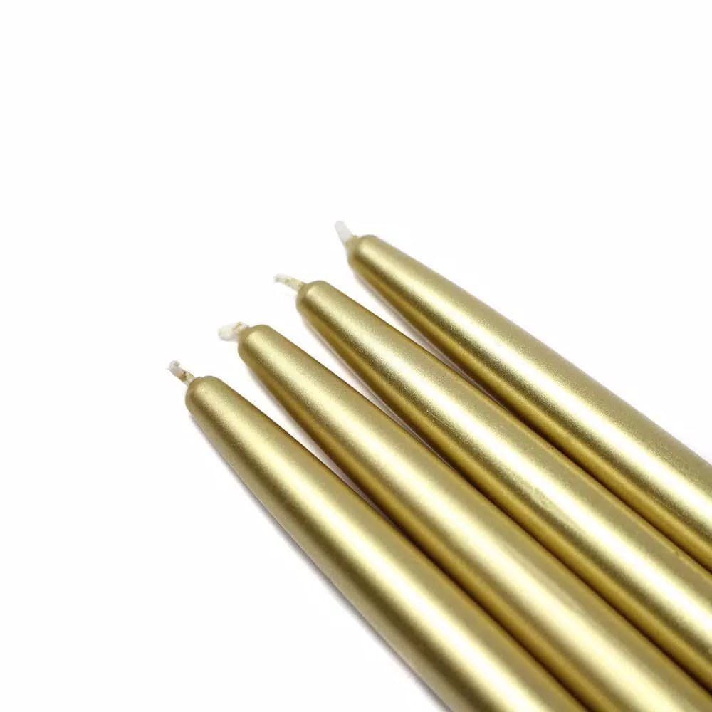 Zest Candle 6 in. Metallic Gold Taper Candles, 12-Set