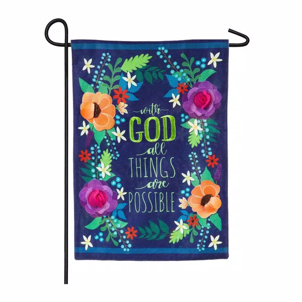Evergreen All Things Are Possible Religious Garden Burlap Flag, 18 x 12.5 in.