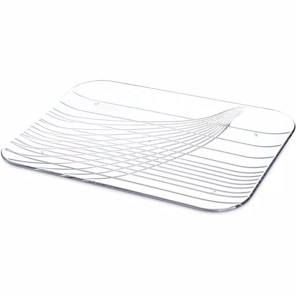 Carlisle FoodService Festival 15 in. x 10.75 in. Clear Plastic Rectangular Serving Trays, BPA-Free, 12-Pack