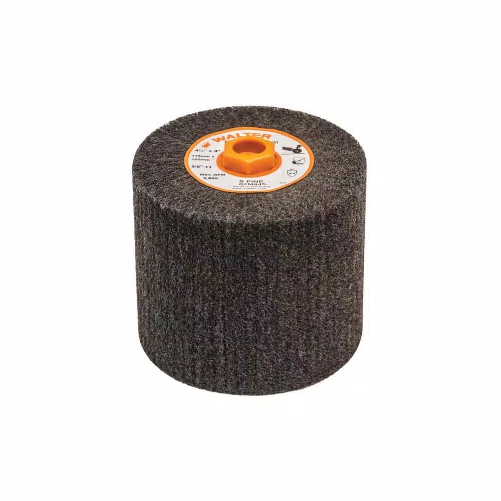 WALTER SURFACE TECHNOLOGIES Blendex 4.5 in. x 4 in. x 5/8 in.-11 Surface Conditioning Drums, Super Fine