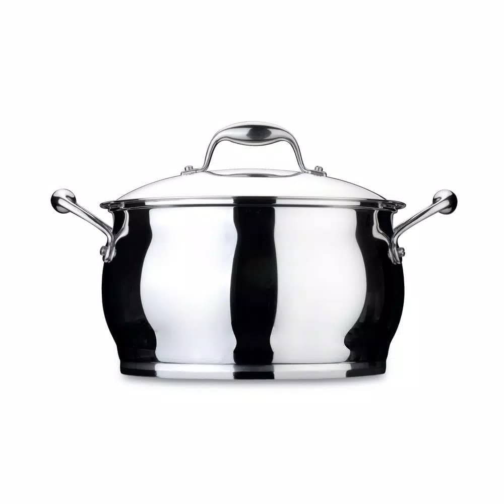 BergHOFF Essentials Zeno 7 Qt. Stainless Steel Stock Pot with Glass Lid