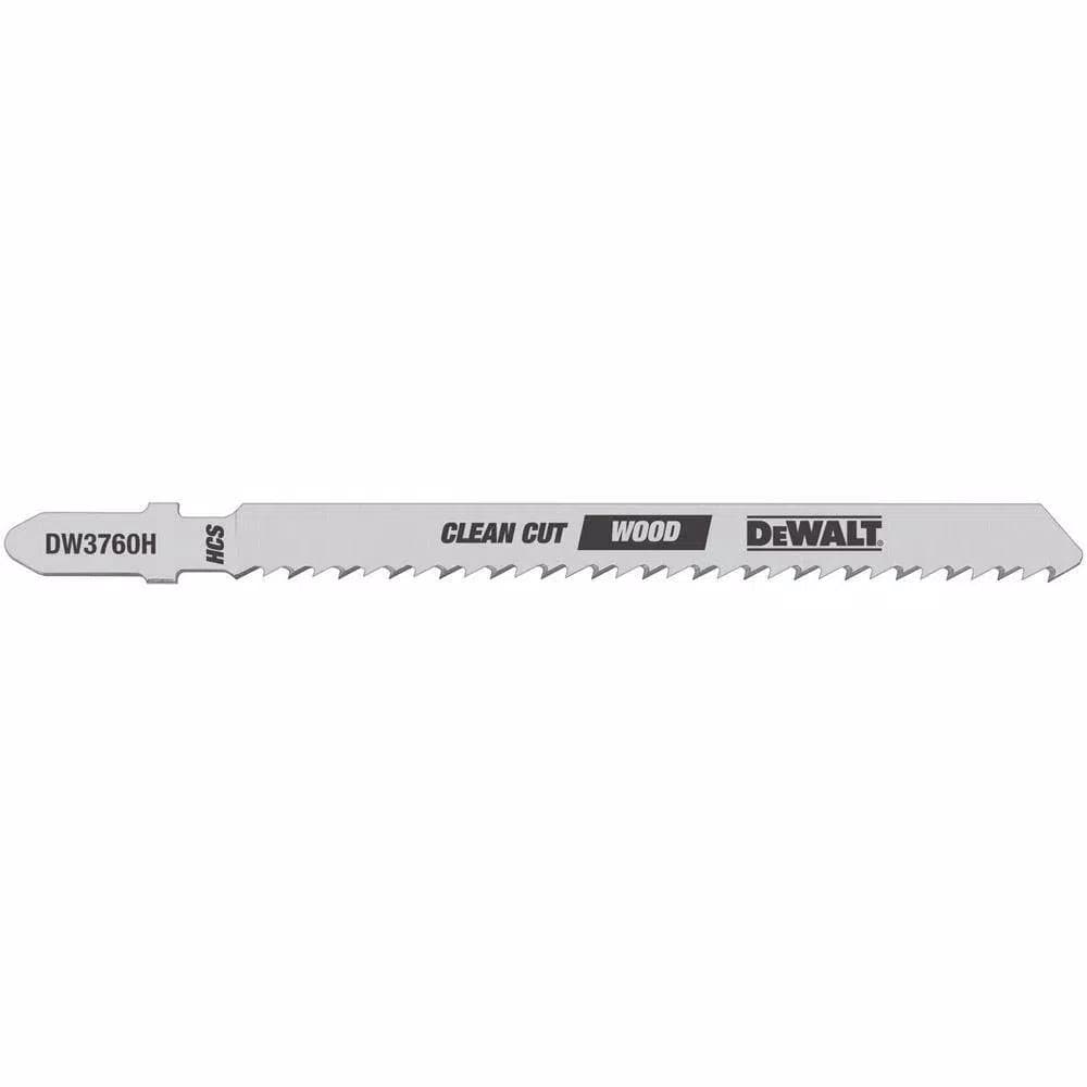 DEWALT 4 in. 10 TPI Fine Finish Wood Cutting Jig Saw Blades, Bi-Metal T-Shank (5-Pack)