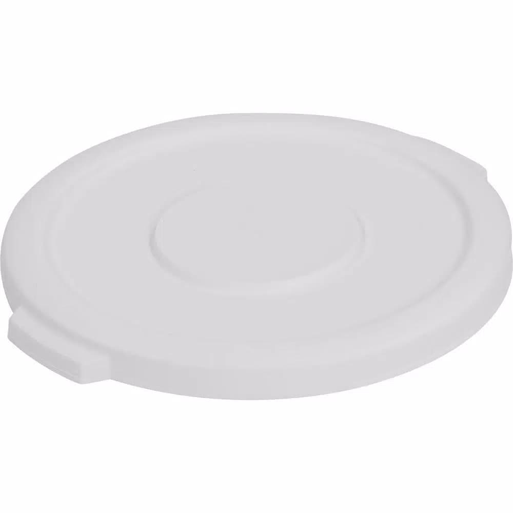 Carlisle Bronco 10 Gal. Round Trash Can Lid, White (6-Pack)