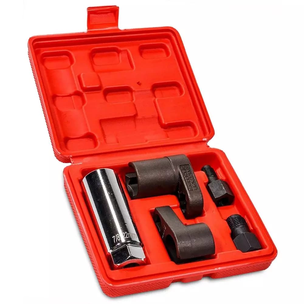Stark O2 Oxygen Sensor Socket and Thread Chaser Set, 5-Piece Professional Automotive Tool Kit