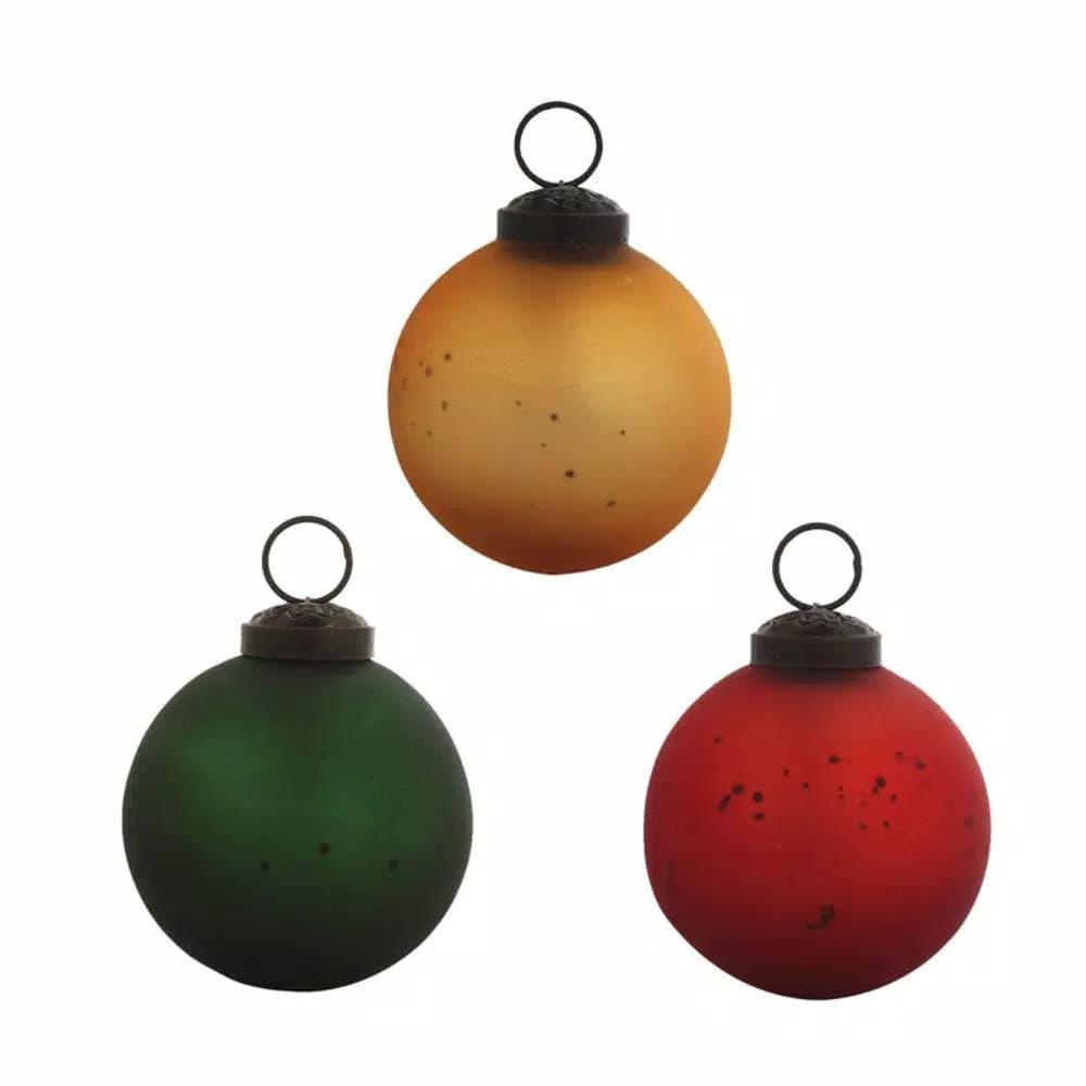 Evergreen Classic Round Glass Christmas Ornament Set, Novelty Holiday Decor, 2.5 in., 12-Pack