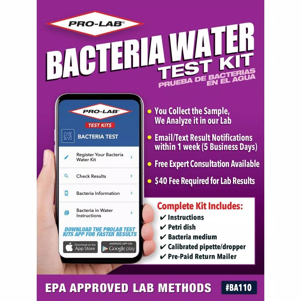 Unbranded Bacteria in Water Test Kit for Coliform and E. Coli Detection in Drinking Water and Private Wells