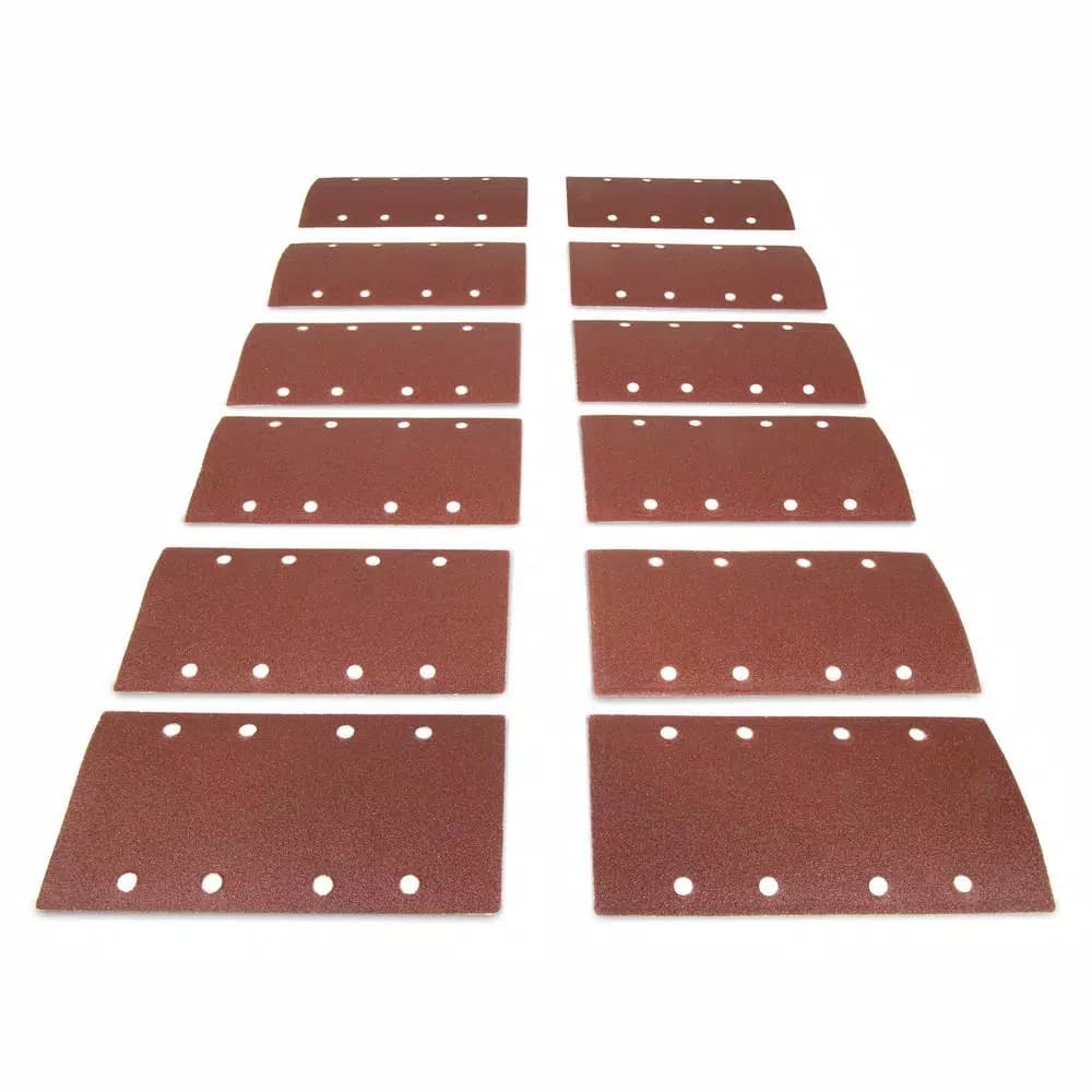 WEN 1/3 Sheet Sander Hook-and-Loop Sandpaper Assorted Grits, 12-Pack